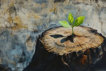 New life sprouts from old tree stump.