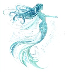 Enchanted Mermaid Illustration: Aquatic Fantasy Art