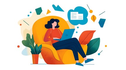 A remote worker engaging in a productive online brainstorming session with global colleagues