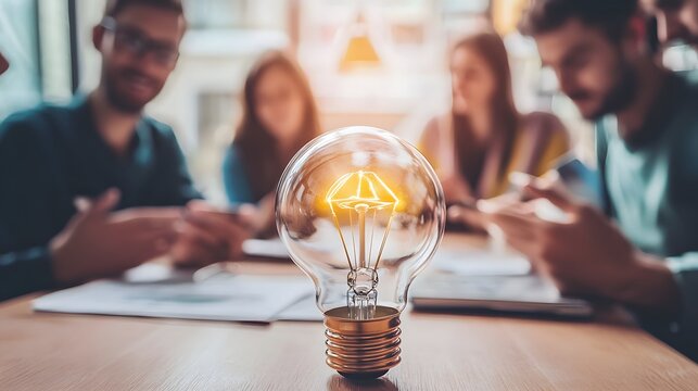 A group of entrepreneurs pitching a sustainable fintech idea in a creative studio