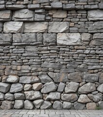 Weathered stone walls with subtle gradient in shades of grey and white, grey, background