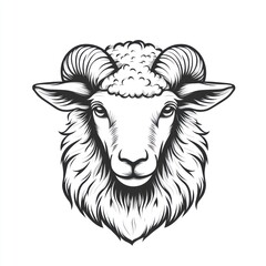 Monochrome ram head illustration. (1)