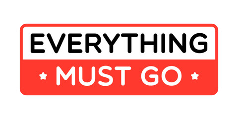 Vector Everything Must Go Label