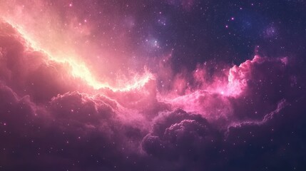 Obraz premium Abstract starlight and pink and purple clouds stardust, blink, background