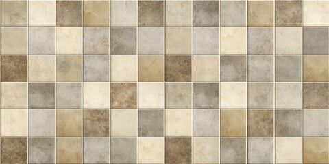 High-Resolution Image of Neutral-toned Square Tiles in a Checkerboard Pattern Suitable for Interior Design Projects