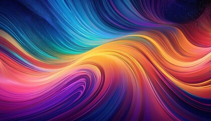 Obraz premium Abstract Swirling Hues: A captivating abstract background of vibrant, swirling lines in a captivating symphony of colors. A mesmerizing blend of blues, oranges.