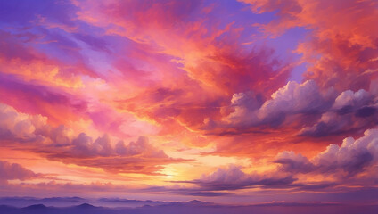 Obraz premium Another Vibrant Sunset Sky Painted in Hues