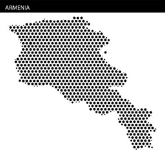 Fototapeta premium Exploring the hexagonal dotted representation of Armenia's geographical outline and features