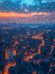 Obraz premium Visionary Smart City Landscape in Cairo Reflecting Digital Community