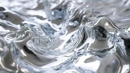 Liquid Metal Abstract: Chrome Flow Texture