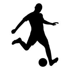Soccer player silhouette, Vector illustration.