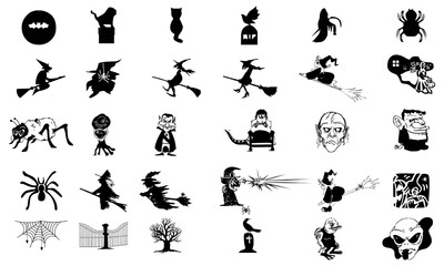 Horror icon bundle. Spooky icon bundle. Scary icon bundle