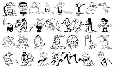 Naklejka premium Horror icon bundle. Spooky icon bundle. Scary icon bundle