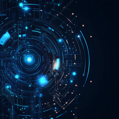 Fototapeta premium abstract technology background with circle, generative AI illustration
