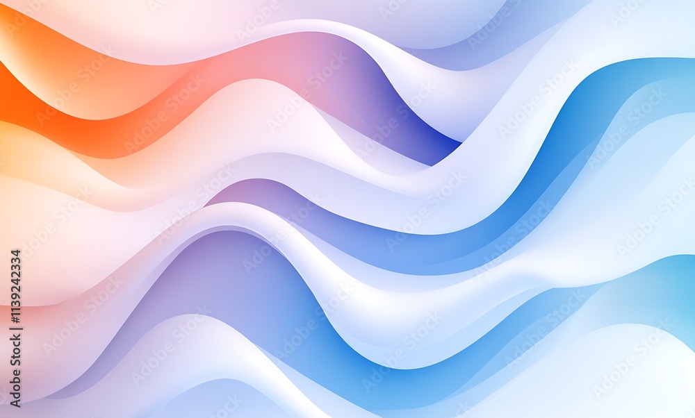 Poster soothing wavy abstract pattern in pastel tones with gentle, curved shapes : generative ai