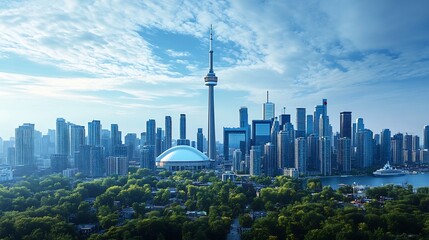 Naklejka premium Smart City Landscape of Toronto with Digital Associations and Integrated Technology