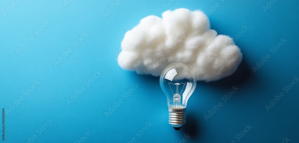 Poster Bright Idea Cloud Computing Concept.