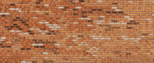 White, dark and light brown bricks wall panorama patient 