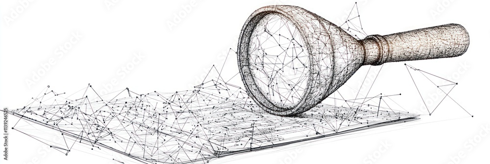Poster Magnifier over wireframe map.