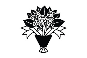 Elegant Floral Bouquet Icon vector Illustration