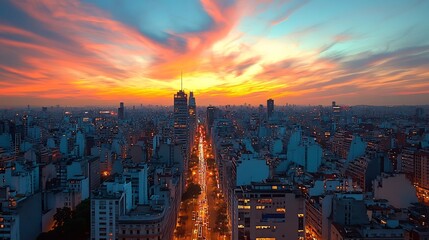Obraz premium Smart City Community Reflected in Buenos Aires Skyline