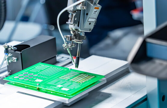 soldering iron tips of automated manufacturing soldering and assembly pcb board