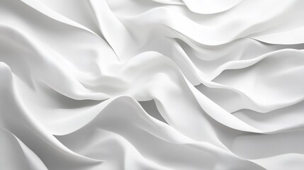 Fototapeta premium Abstract white fabric texture with soft waves and folds.