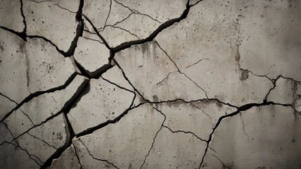 Obraz premium Cracked concrete wall texture. Grunge concrete wall background. Abstract background of crack concrete wall.