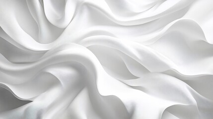 Obraz premium Abstract white fabric waves, elegant soft folds and drapes, luxurious silky texture.
