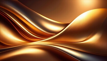 Golden Abstract Waves: A mesmerizing abstract background of flowing golden waves, capturing a sense of luxury, elegance, and fluidity. The soft.