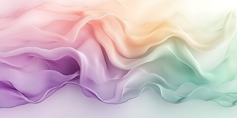 Obraz premium Abstract pastel fabric waves, flowing silk texture background.
