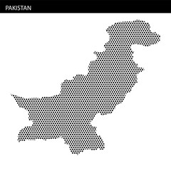 Obraz premium Detailed map outline of Pakistan showcasing geography and borders