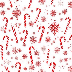 pattern with snowflakes candy canes