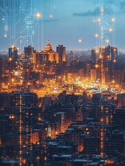 Fototapeta premium Smart City Landscape of Cairo Reflecting Urban Technology