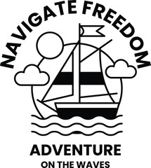 A sailboat is on the water with a flag