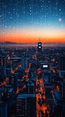 Fototapeta premium Smart City Johannesburg Digital Alumni Community and Urban Technology