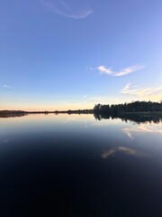 sunset over the river