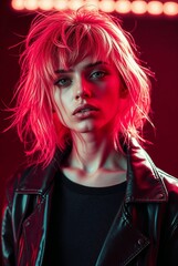 Young Lady with Pink Hair