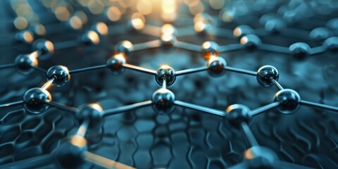 Microscopic Atomic Structure: 3D Model of Molecules and Network