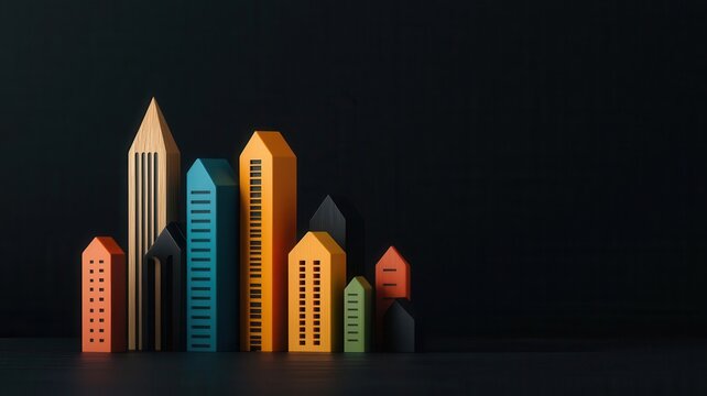 economic risk concept. Presentation slide template with economic risk exposure data and affected market sectors, Slide with economic risk exposure and market data, Professional and organized