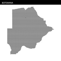 Fototapeta premium Detailed dot pattern representation of Botswana showcasing its geographical shape