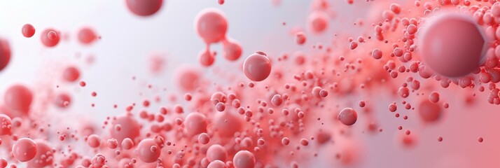 Abstract Pink Bubbles: 3D Render of Floating Spheres