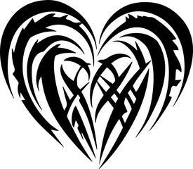 Tribal Heart Designs: Bold, intricate patterns featuring hearts inspired by tribal art for unique designs