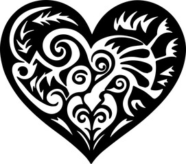 Tribal Heart Designs: Bold, intricate patterns featuring hearts inspired by tribal art for unique designs