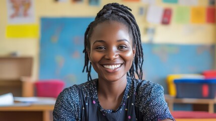 A happy teacher shares her success in teaching online learning and digital skills, equipping her students for the modern workforce