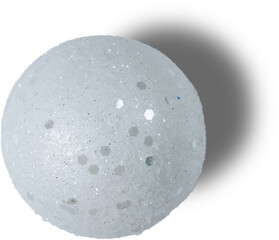White Glitter Ball Top View Transparent Background