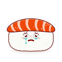 sushi salmon scared face cartoon cute