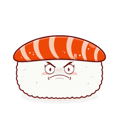 sushi salmon angry face cartoon cute