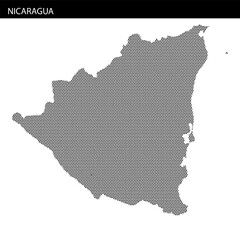 Detailed map representation of Nicaragua with a unique dot pattern design