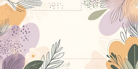 Abstract floral background with pastel colors and copy space.
